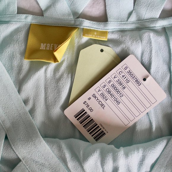 NWT Anthropologie Maeve Lattice Neckline Top in Sky Size 8 Soft Mint Green Rayon - Picture 8 of 10